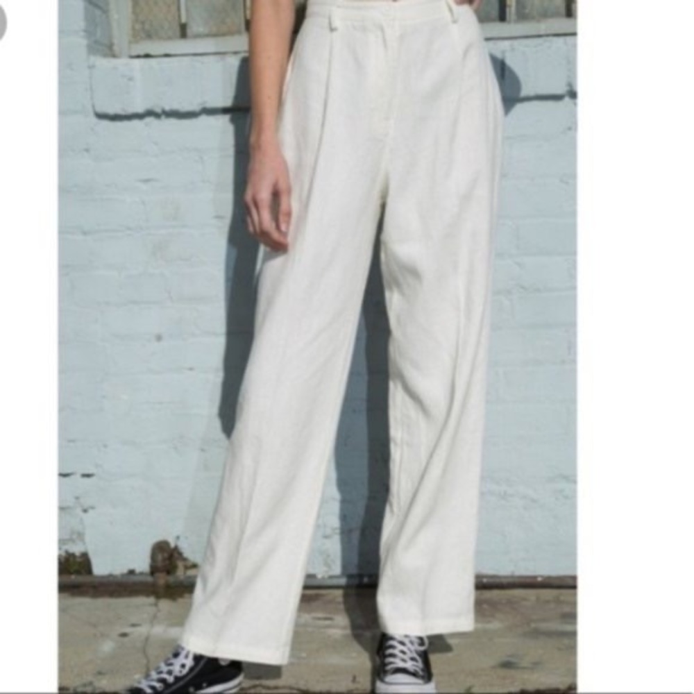 J. Galt cotton linen blend high rise pants